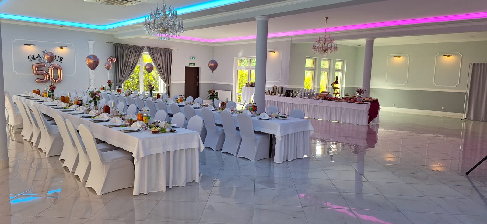 Sala Weselna Glamour Chroboty Żyrardów - przyjęcie 24, eleganckie wnętrze sali głównej