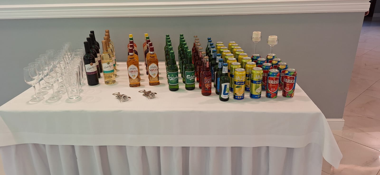 Sala Bankietowa Glamour Żyrardów - przyjęcie 35, długie stoły