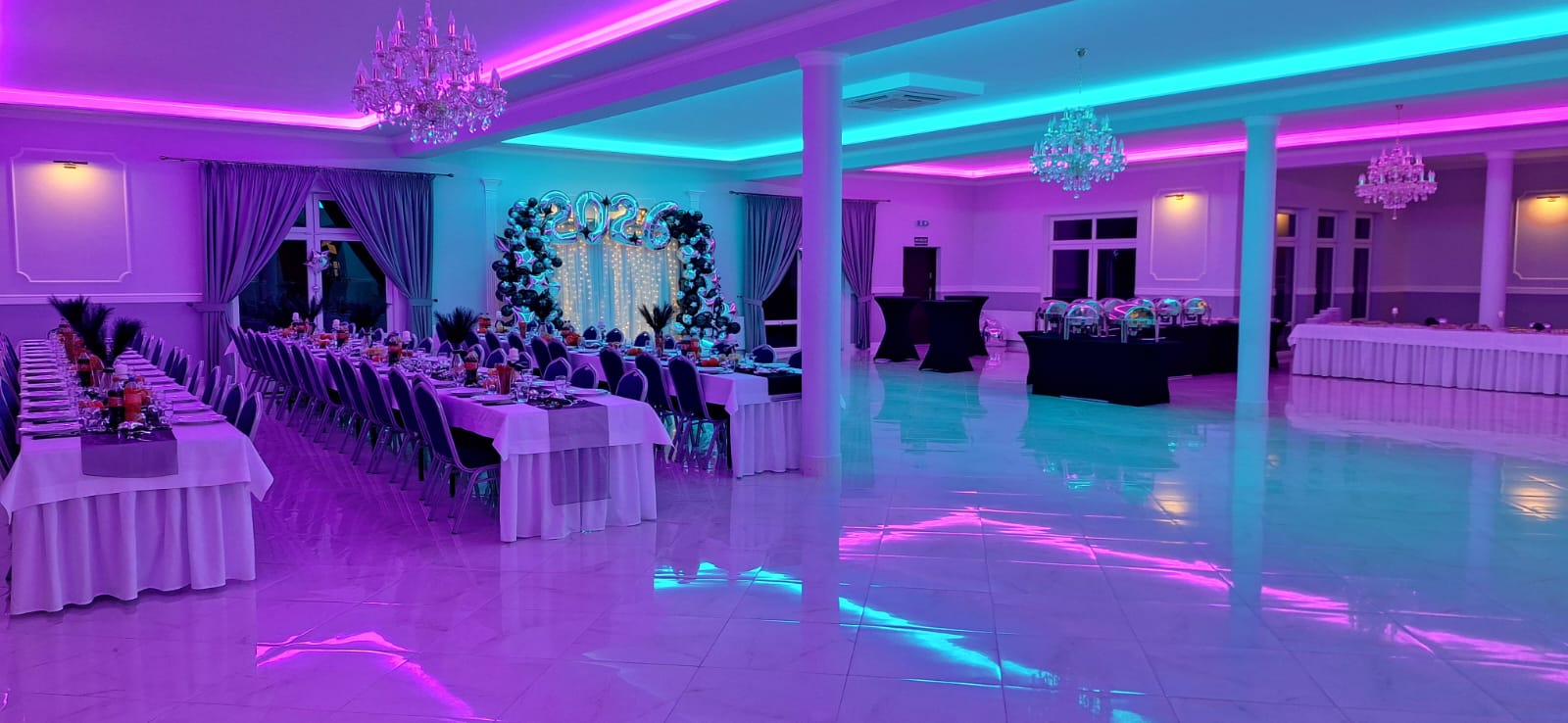 Sala Glamour w Chrobotach - przyjęcie 08, atmosfera glamour i kryształy
